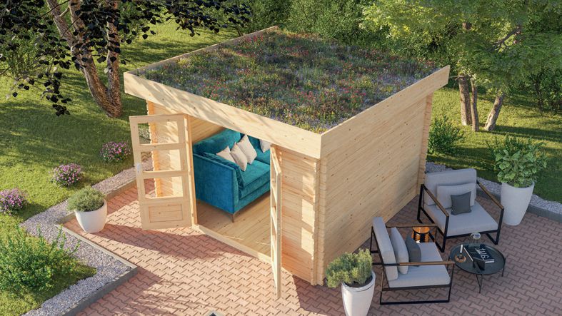 Ökologisch wertvoll: Gartenhaus mit Dachbegrünung