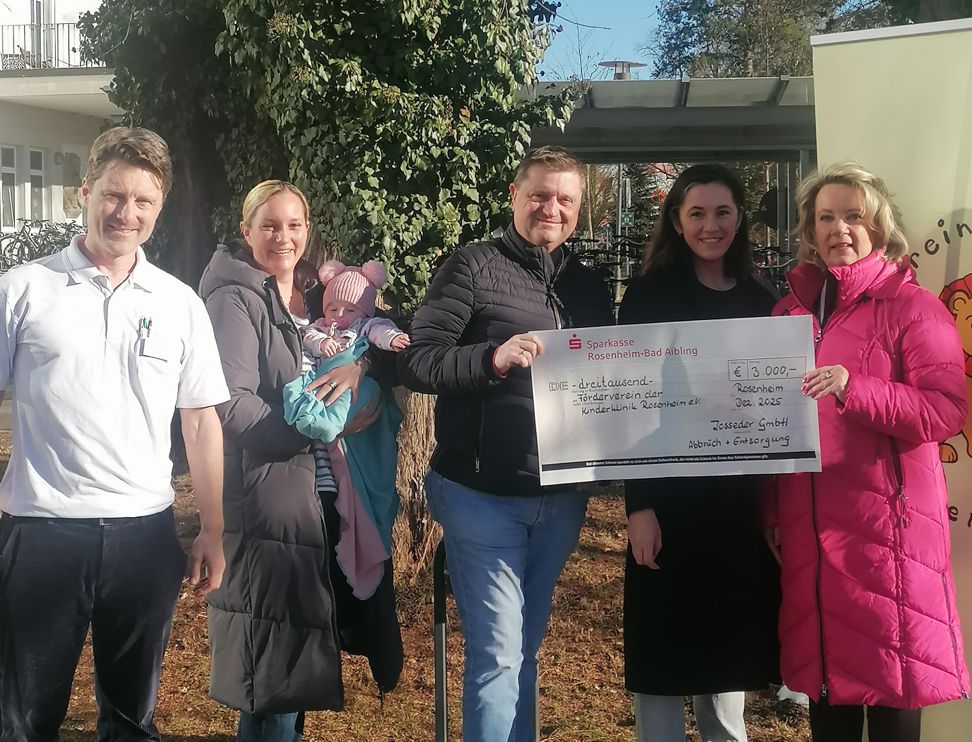 Eiselfing: Firma Zosseder spendet 3.000 Euro an Förderverein der Kinderklinik